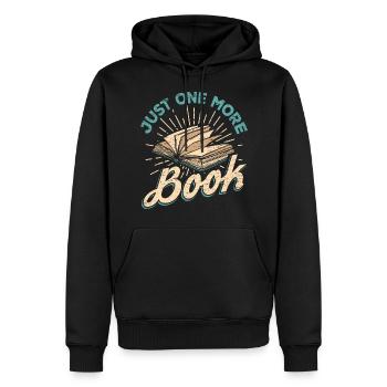 Lire le livre - Sweat à capuche Premium bio Homme - noir - Devant - Nico (187cm)
