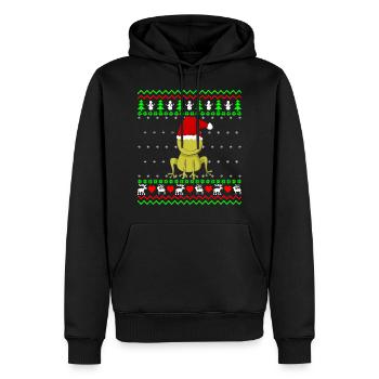 Cadeau de Noël laid Crapaud Grenouille - Sweat à capuche Premium bio Homme - noir - Devant - Nico (187cm)