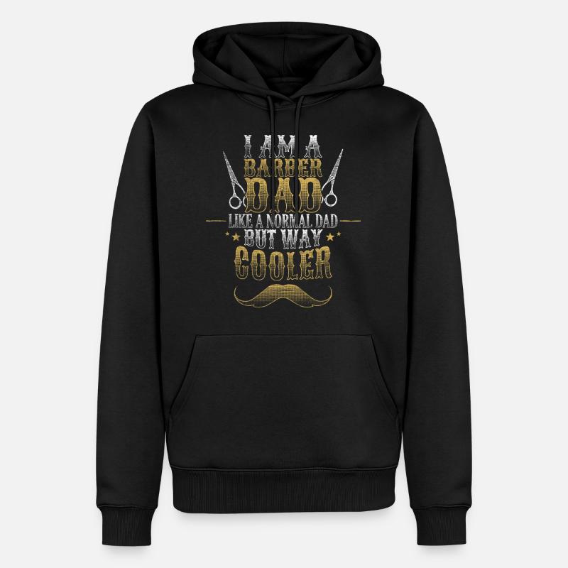 Friseur Papa - Männer Premium Bio Hoodie - Schwarz