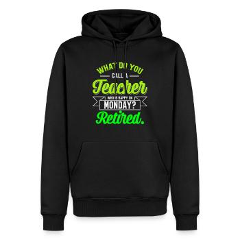 Lustiges Lehrer in Rente Geschenk - Männer Premium Bio Hoodie - Schwarz - Vorne - Nico (187cm)