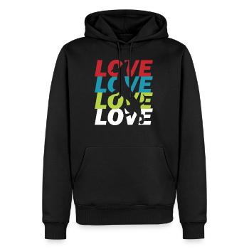 Amoureux des chiens - Sweat à capuche Premium bio Homme - noir - Devant - Nico (187cm)