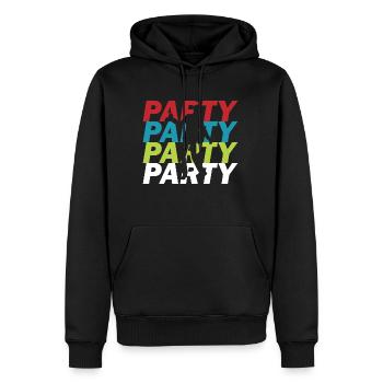 Jeu de fête - Sweat à capuche Premium bio Homme - noir - Devant - Nico (187cm)