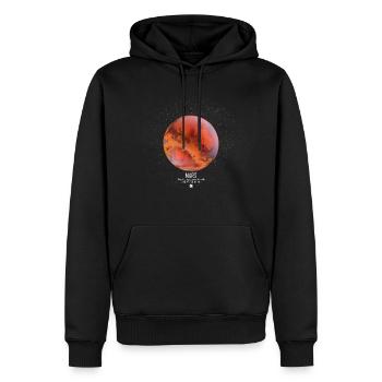 Mars - Männer Premium Bio Hoodie - Schwarz - Vorne - Nico (187cm)