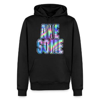 Awesome Holografisch - Männer Premium Bio Hoodie - Schwarz - Vorne - Nico (187cm)