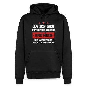 Physiotherapeutin Physio Beruf Massieren Geschenk - Männer Premium Bio Hoodie - Schwarz - Vorne - Nico (187cm)