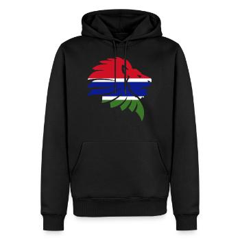 Drapeau de la Gambie Cadeau Lion d'Afrique - Sweat à capuche Premium bio Homme - noir - Devant - Nico (187cm)
