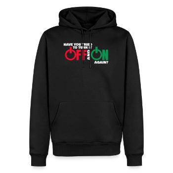 Off and On again à et en cadeau informaticien - Sweat à capuche Premium bio Homme - noir - Devant - Nico (187cm)
