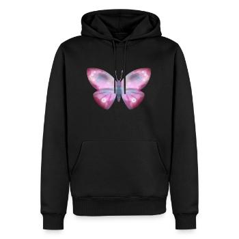 Schmetterling - Männer Premium Bio Hoodie - Schwarz - Vorne - Nico (187cm)