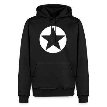 Circle star shape icon - Men’s Premium Organic Hoodie - black - Front - Nico (187cm)