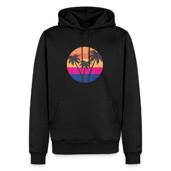 palmiers - Sweat à capuche Premium bio Homme - noir - Devant - Nico (187cm)