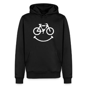 Fahrrad - Männer Premium Bio Hoodie - Schwarz - Vorne - Nico (187cm)