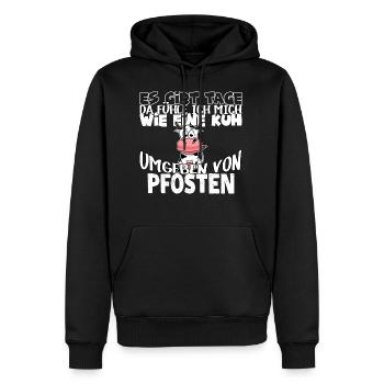 Vache Vaches - Sweat à capuche Premium bio Homme - noir - Devant - Nico (187cm)