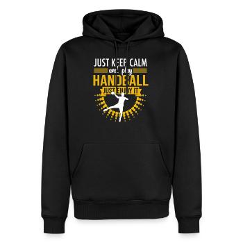 Handball de handball - Sweat à capuche Premium bio Homme - noir - Devant - Nico (187cm)