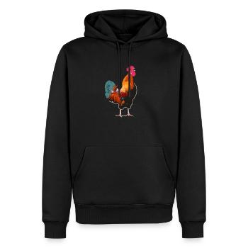 Coq - Sweat à capuche Premium bio Homme - noir - Devant - Nico (187cm)