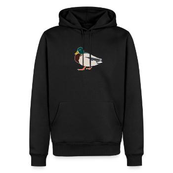 Canard - Sweat à capuche Premium bio Homme - noir - Devant - Nico (187cm)
