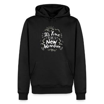 Abenteuer - Männer Premium Bio Hoodie - Schwarz - Vorne - Nico (187cm)