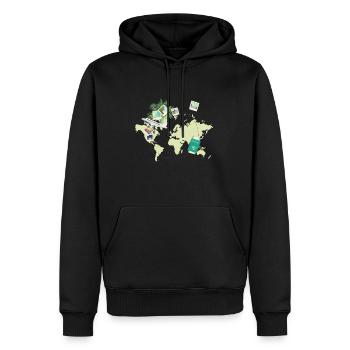 Reisen - Männer Premium Bio Hoodie - Schwarz - Vorne - Nico (187cm)