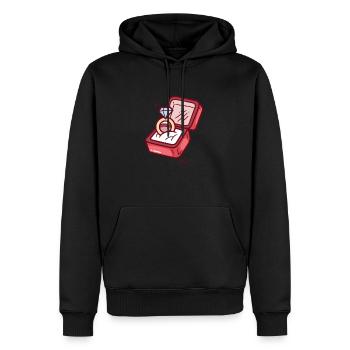 Ring - Men’s Premium Organic Hoodie - black - Front - Nico (187cm)