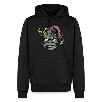 tête d'horreur - Sweat à capuche Premium bio Homme - noir - Devant - Nico (187cm)