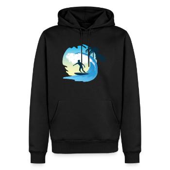 Surfen - Männer Premium Bio Hoodie - Schwarz - Vorne - Nico (187cm)