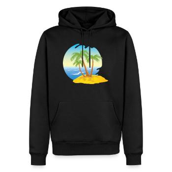 Insel - Männer Premium Bio Hoodie - Schwarz - Vorne - Nico (187cm)