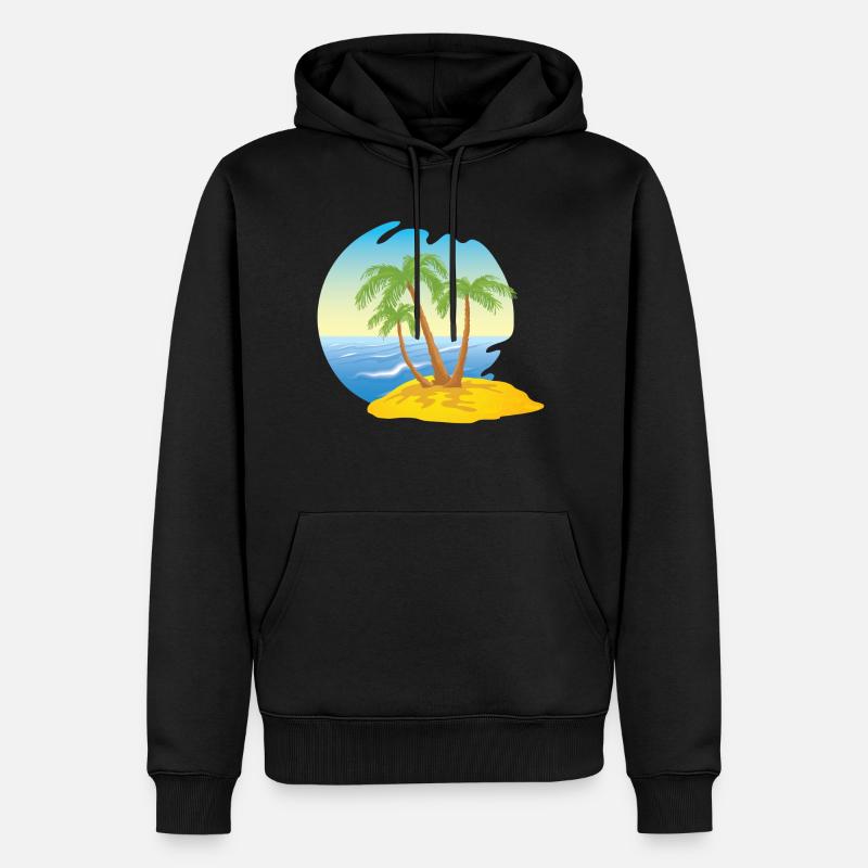 Insel - Männer Premium Bio Hoodie - Schwarz