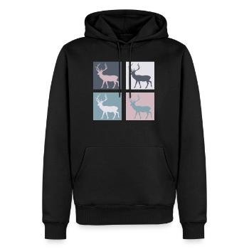 Deer - Men’s Premium Organic Hoodie - black - Front - Nico (187cm)
