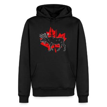 Kanada Elch Ahornblatt - Männer Premium Bio Hoodie - Schwarz - Vorne - Nico (187cm)