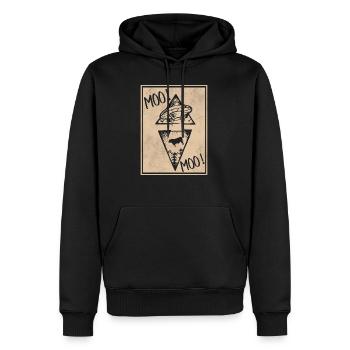 Vache Ufo Alien Vaisseau Spatial Vaches Alien - Sweat à capuche Premium bio Homme - noir - Devant - Nico (187cm)