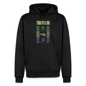 Triathlon - Men’s Premium Organic Hoodie - black - Front - Nico (187cm)