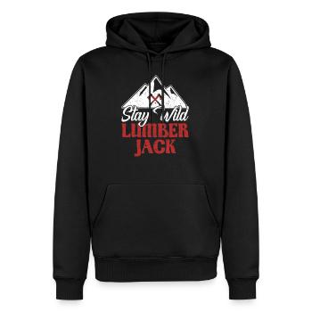 Bûcheron Bûcheron Rester Sauvage Bûcheron - Sweat à capuche Premium bio Homme - noir - Devant - Nico (187cm)