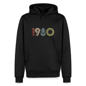 Geburtsjahr 1980 - Männer Premium Bio Hoodie - Schwarz - Vorne - Nico (187cm)