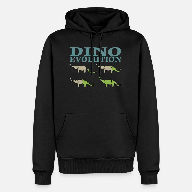 Dino Evolution Dinosaur Elephant - Men’s Premium Organic Hoodie - black