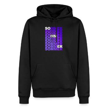 Été été été d’été couleur violette Gesc - Sweat à capuche Premium bio Homme - noir - Devant - Nico (187cm)