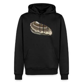 huître - Sweat à capuche Premium bio Homme - noir - Devant - Nico (187cm)
