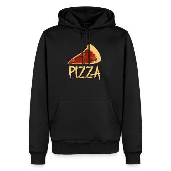 pizza - Sweat à capuche Premium bio Homme - noir - Devant - Nico (187cm)