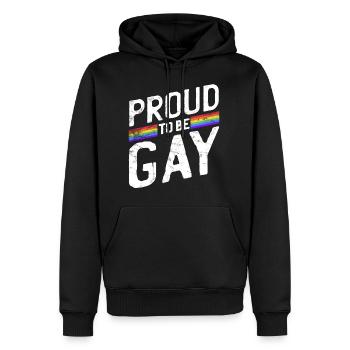 Gay Pride - Sweat à capuche Premium bio Homme - noir - Devant - Nico (187cm)
