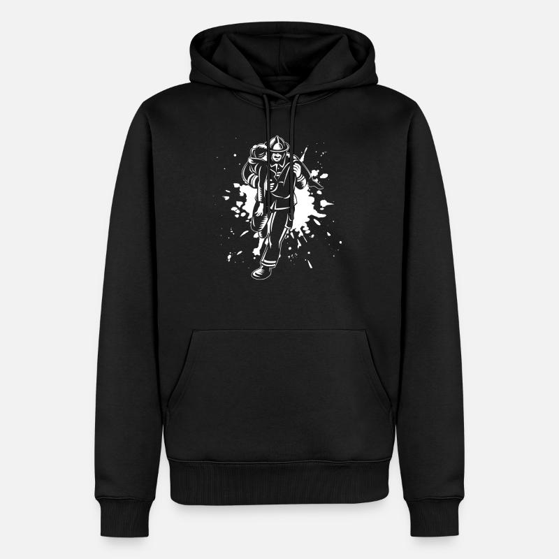 Pompier - Sweat à capuche Premium bio Homme - noir