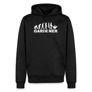 Jardinier évolution jardinage jardinage - Sweat à capuche Premium bio Homme - noir - Devant - Nico (187cm)