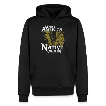 Indianer - Männer Premium Bio Hoodie - Schwarz - Vorne - Nico (187cm)
