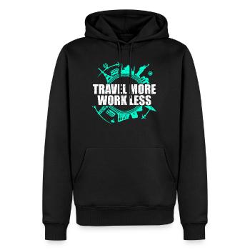 Urlaubsreif Voyage de vacances Voyageurs Voyage Plus - Sweat à capuche Premium bio Homme - noir - Devant - Nico (187cm)