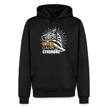 Ehlers Danlos Syndrome Zebra EDS - Men’s Premium Organic Hoodie - black - Front - Nico (187cm)