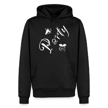 Fest - Herre Premium økologisk hoodie - sort - Foran - Nico (187cm)