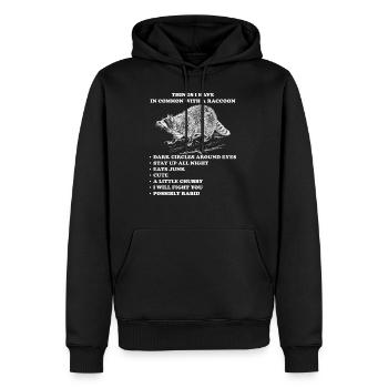 Waschbär lustige Sprüche Tiere - Männer Premium Bio Hoodie - Schwarz - Vorne - Nico (187cm)
