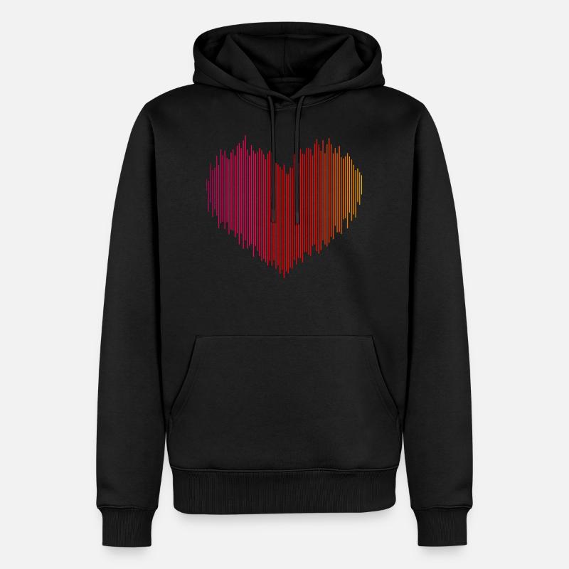 Musique électronique / coeur - Sweat à capuche Premium bio Homme - noir