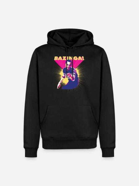 The Big Bang Theory Spruch Bazinga! Sheldon - Männer Premium Bio Hoodie - Schwarz