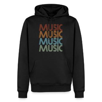 MUSIC - Men’s Premium Organic Hoodie - black - Front - Nico (187cm)
