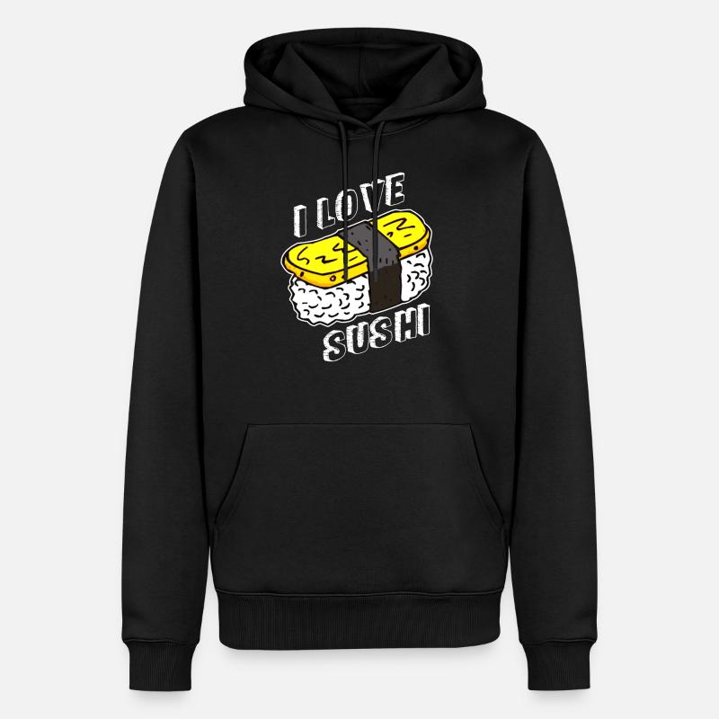 J'adore les sushis - Sweat à capuche Premium bio Homme - noir