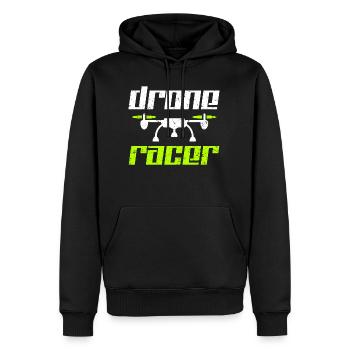 Drohne - Männer Premium Bio Hoodie - Schwarz - Vorne - Nico (187cm)