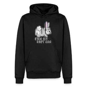 Lapin Lapin Lapin Mignons drôles animaux - Sweat à capuche Premium bio Homme - noir - Devant - Nico (187cm)